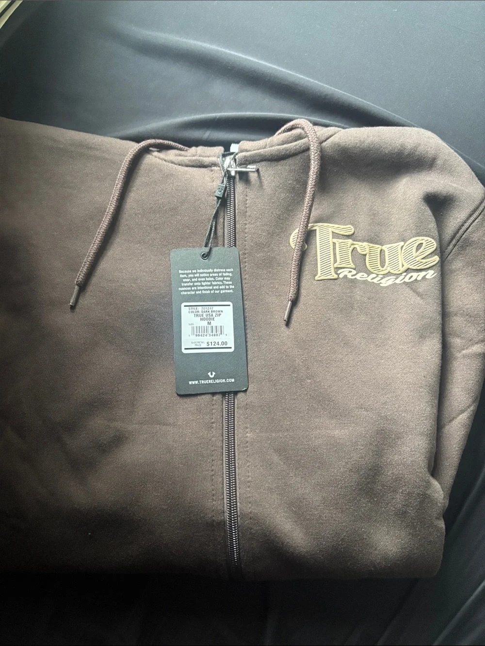 True Religion Men's Brown Graphic Hoodie